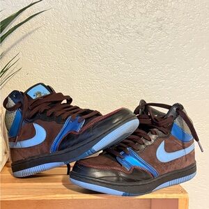 Nike Brown and Blue High-Top Sneakers